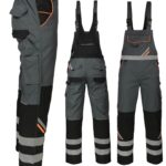 Pracovní montérky s laclem PRO GREY REFLEX