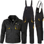 Monterková souprava s laclem FORCE BLACK GELB