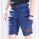 Pracovní džínové kraťasy strečové JEANS STRETCH BLUE