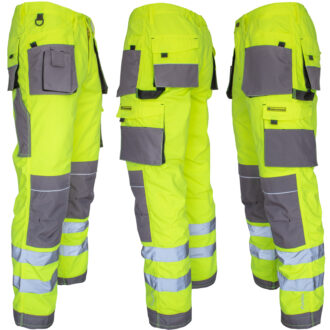 Reflexní montérky PROFI HIVIS GREY GELB