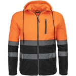 Flísová reflexní mikina s kapucí HIVIS HOOD BLACK