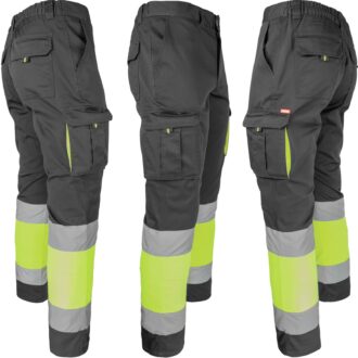 Reflexní kalhoty s elastanem MANNLAND HIVIS BLACK