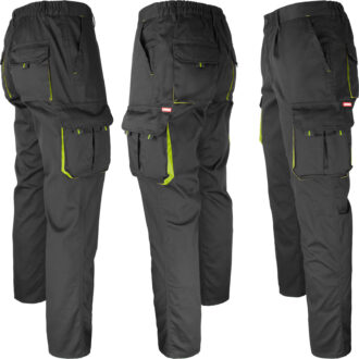 Pracovní kalhoty s elastanem MANNLAND BLACK YELLOW