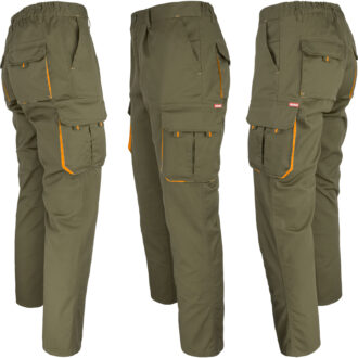 Pracovní kalhoty s elastanem MANNLAND KHAKI ORANGE