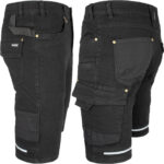 Pracovní džínové kraťasy strečové JEANS STRETCH BLACK