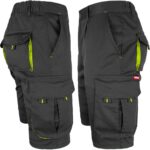 Dámské montérkové kraťasy s elastanem FRAULAND BLACK YELLOW