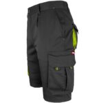 Dámské montérkové kraťasy s elastanem FRAULAND BLACK YELLOW