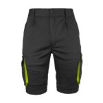 Dámské montérkové kraťasy s elastanem FRAULAND BLACK YELLOW