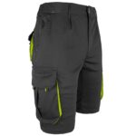 Dámské montérkové kraťasy s elastanem FRAULAND BLACK YELLOW