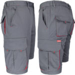 Montérkové kraťasy s elastanem MANNLAND GREY RED