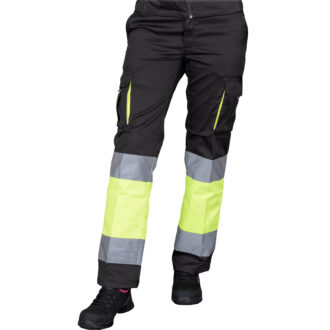 Dámské reflexní kalhoty s elastanem FRAULAND HIVIS BLACK
