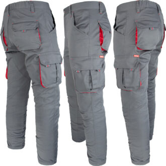 Pracovní kalhoty s elastanem MANJOG GREY RED