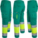 Reflexní kalhoty s elastanem MANNLAND HIVIS GREEN