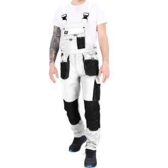 Pracovní kalhoty s laclem FOXI WHITE