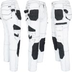 Pracovní džínové kalhoty strečové JEANS WORK WHITE