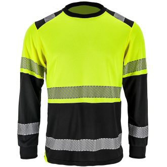 Reflexní pracovní tričko s dlouhým rukávem IGUANA BLACK
