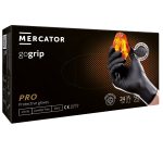 Jednorázové nitrilové rukavice 50ks MERCATOR® GoGrip BLACK nepudrované